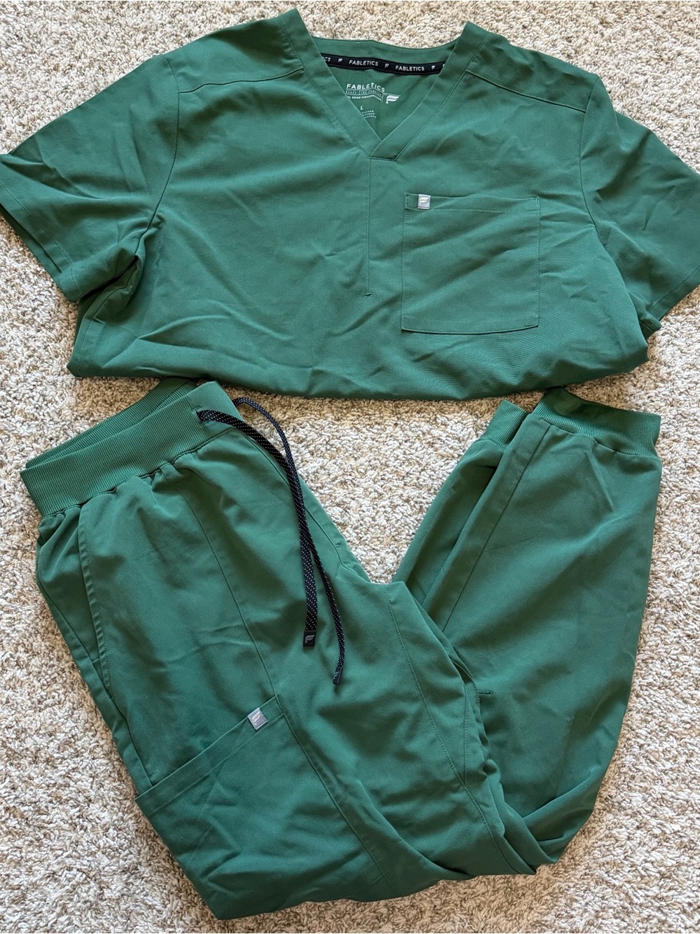 Fabletics Hunter Green scrubs set